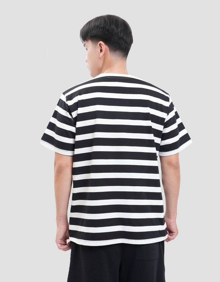 Nevada Spongebob Print Stripe Crab Kaos Pria