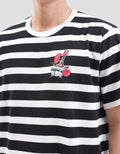 Nevada Spongebob Print Stripe Crab Kaos Pria