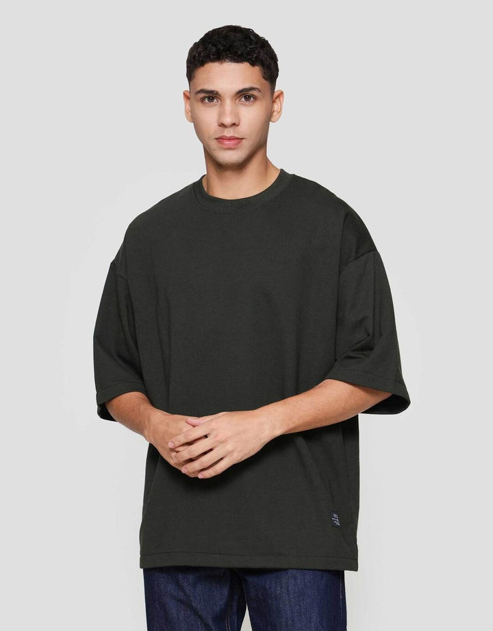 Nevada Basic Baby Terry With Woven Label Kaos Oversize Pria