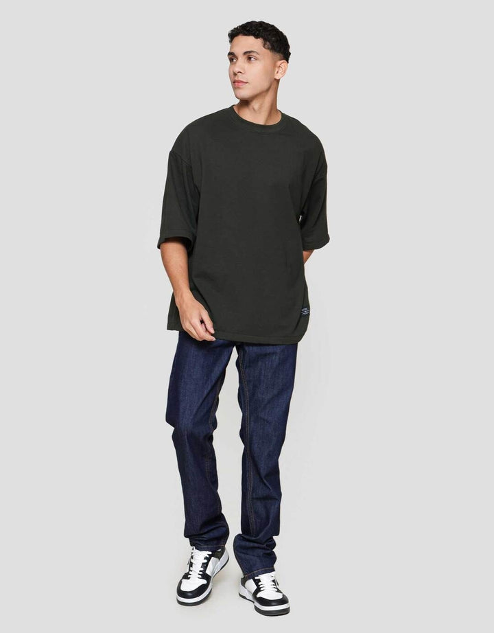 Nevada Basic Baby Terry With Woven Label Kaos Oversize Pria