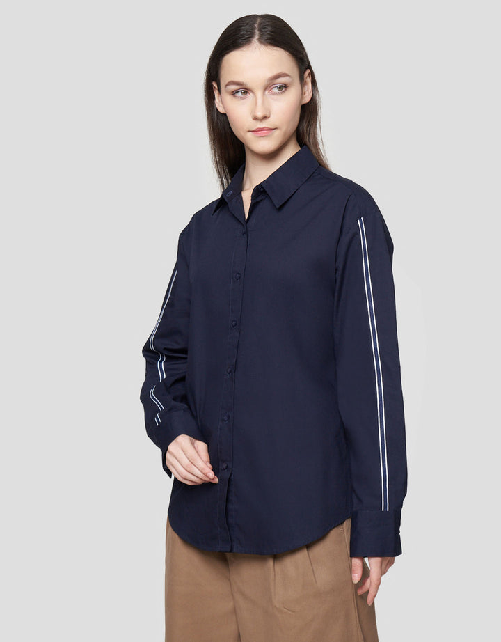 Connexion With Stripe Kemeja Wanita