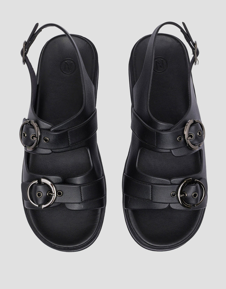 Nevada Round Buckle Sandal Slingback Wanita