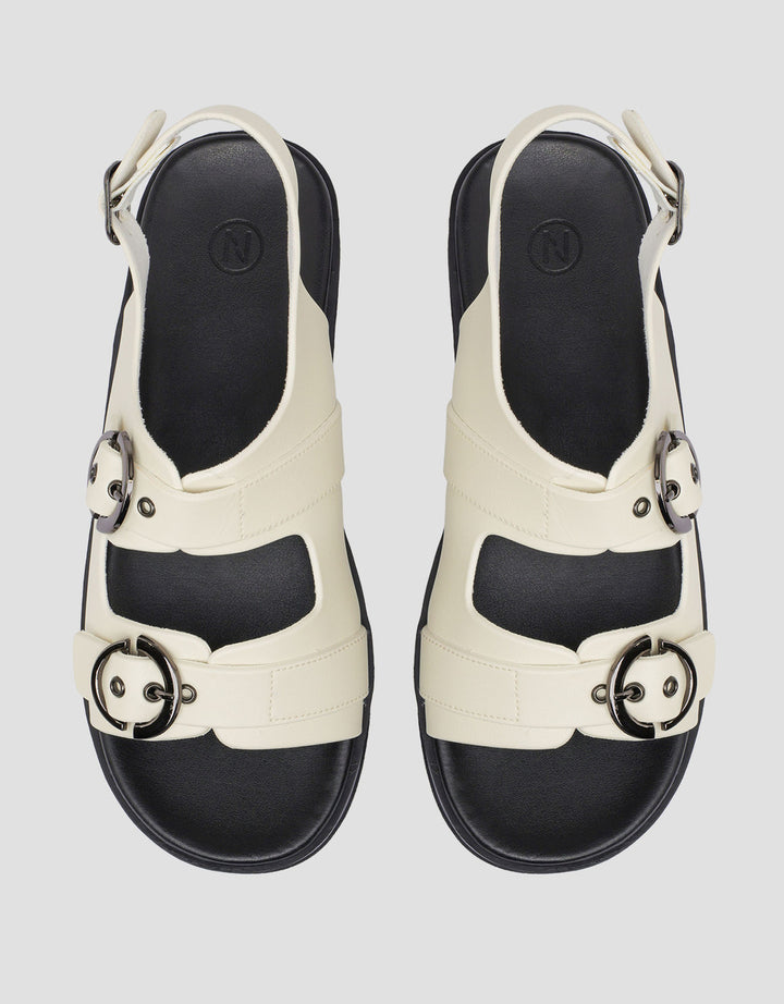 Nevada Round Buckle Sandal Slingback Wanita