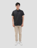 MxM Smoke Pattern Full Print Check Kemeja Pria