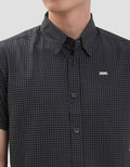 MxM Smoke Pattern Full Print Check Kemeja Pria