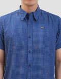 MxM Smoke Pattern Full Print Check Kemeja Pria