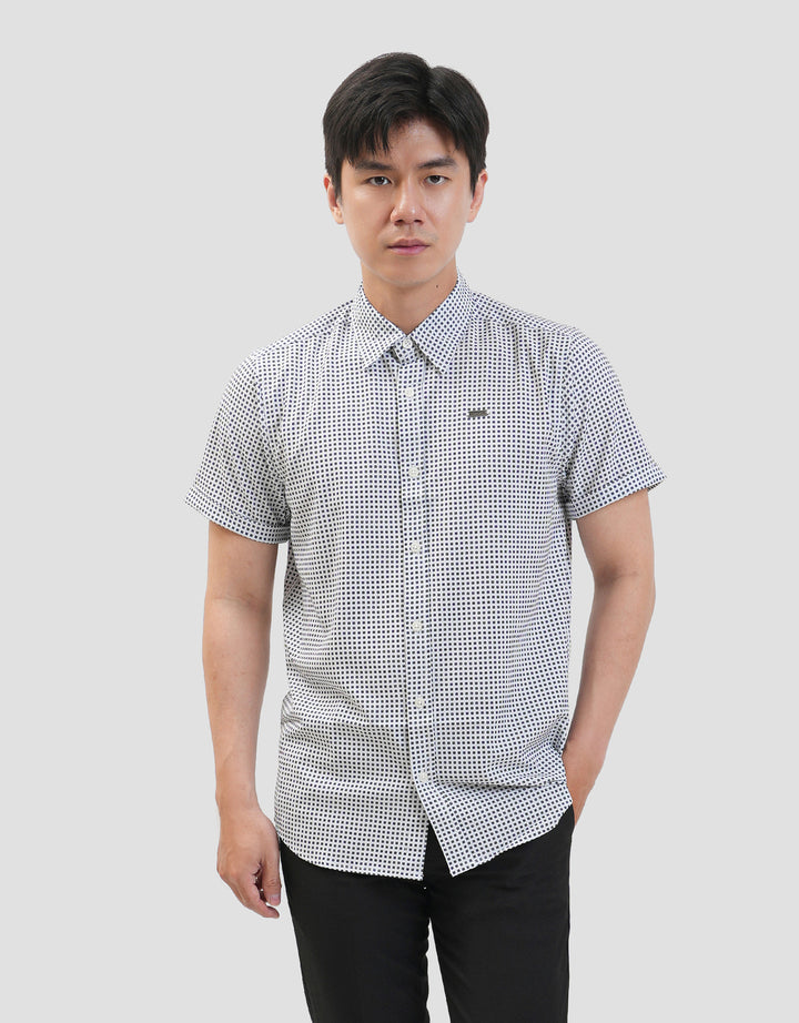 MxM Smoke Pattern Full Print Check Kemeja Pria