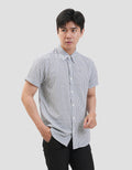 MxM Smoke Pattern Full Print Check Kemeja Pria
