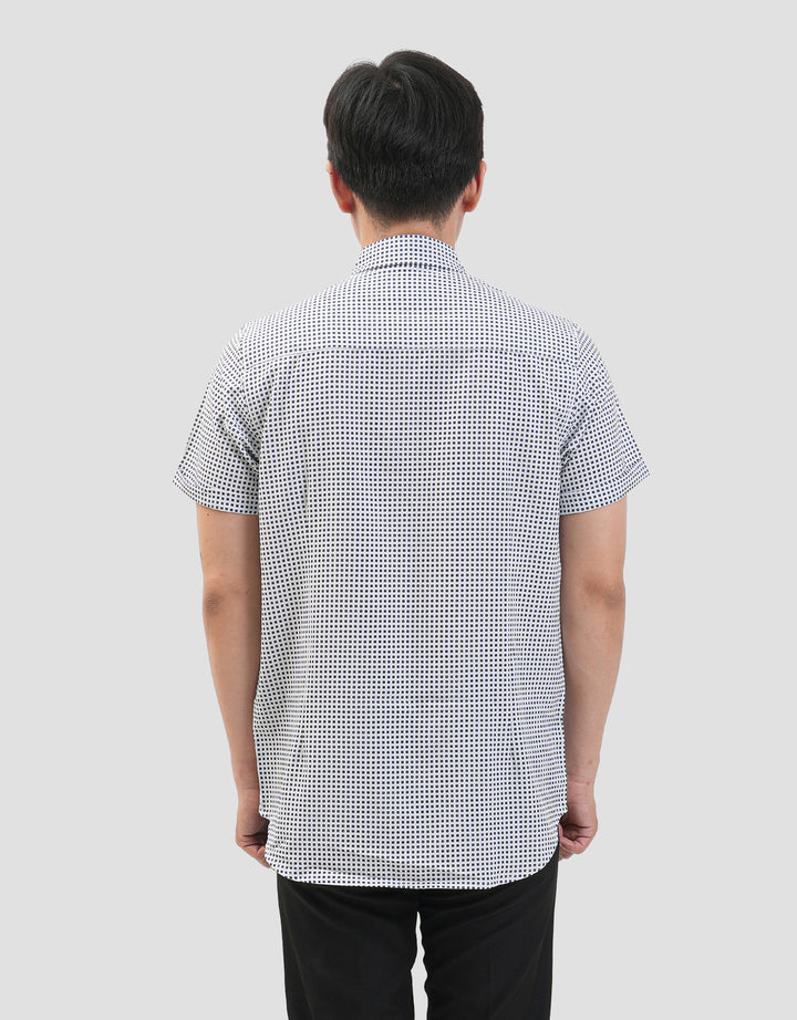 MxM Smoke Pattern Full Print Check Kemeja Pria