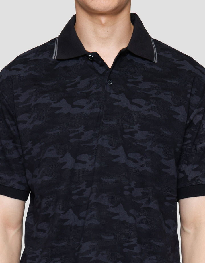 MxM Cole Print Motif Camo Kaos Polo Pria