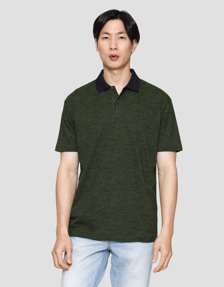 MxM Cole Print Motif Garis Kaos Polo Pria