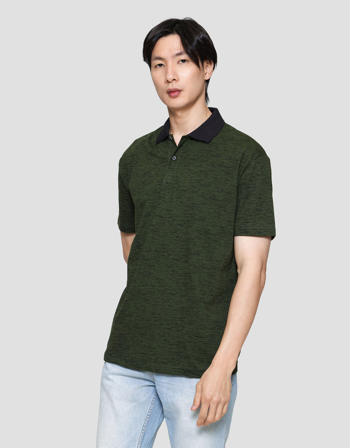 MxM Cole Print Motif Garis Kaos Polo Pria