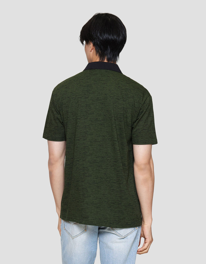 MxM Cole Print Motif Garis Kaos Polo Pria