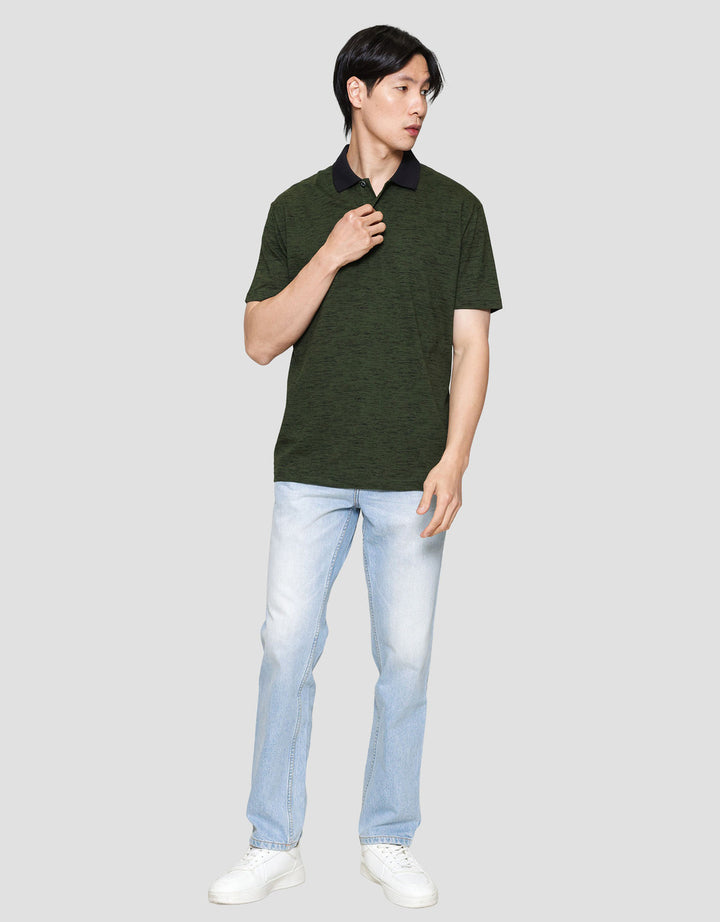 MxM Cole Print Motif Garis Kaos Polo Pria