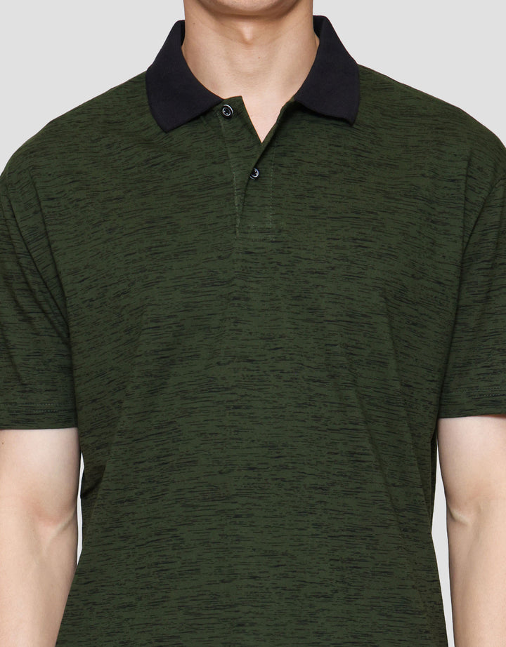 MxM Cole Print Motif Garis Kaos Polo Pria