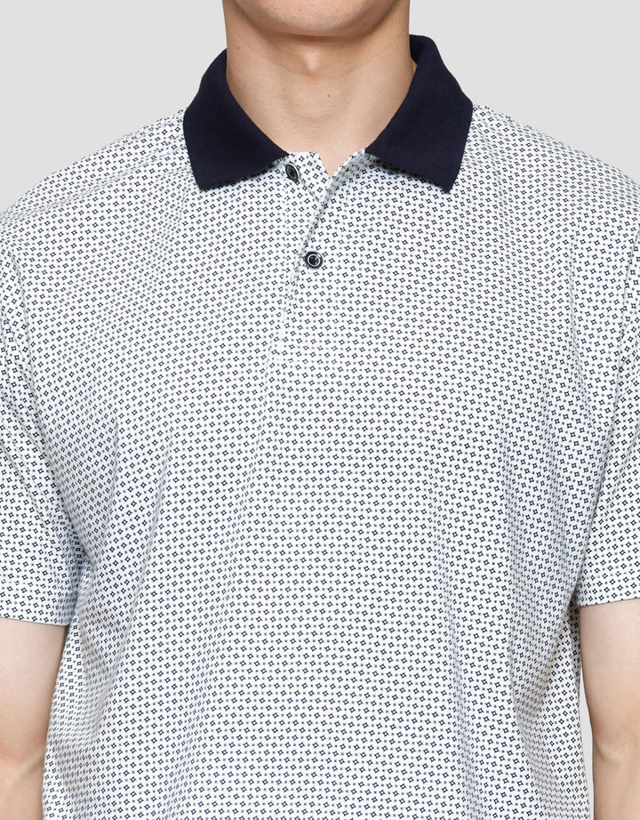 MxM Cole Print Motif Kotak Kaos Polo Pria