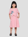 Character Tom N Jerry Serut Pinggang Midi Dress Anak Perempuan