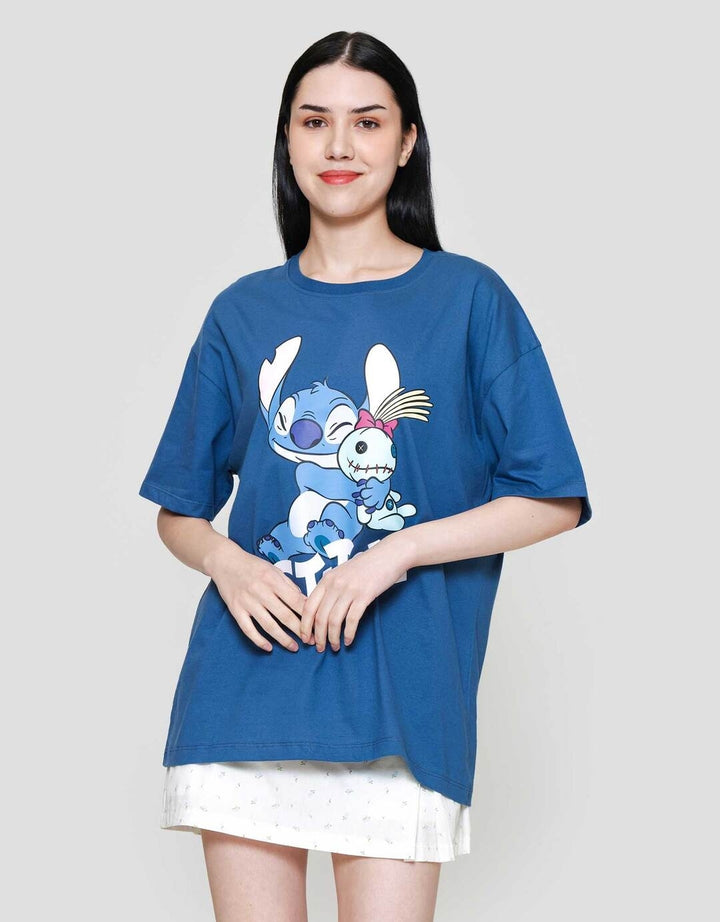 Disney Oversize Print Stitch Kaos Wanita