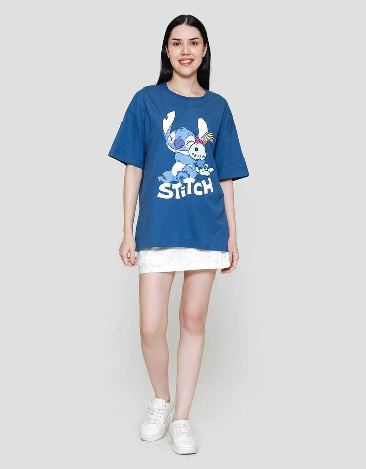 Disney Oversize Print Stitch Kaos Wanita