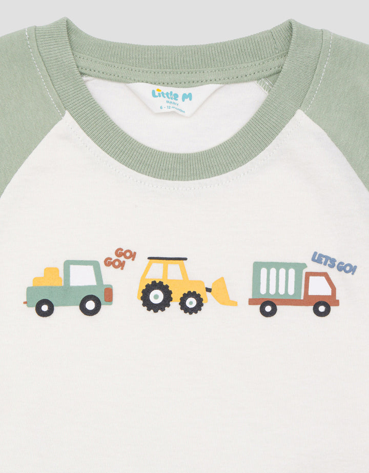 Little M Raglan Transport Pakaian Set Anak Bayi