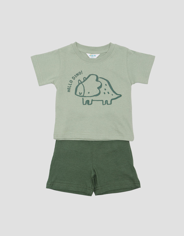Little M Print Dino Pakaian Set Anak Bayi