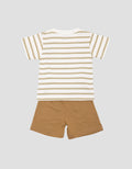 Little M Fullprint Stripe Bear Pakaian Set Anak Bayi