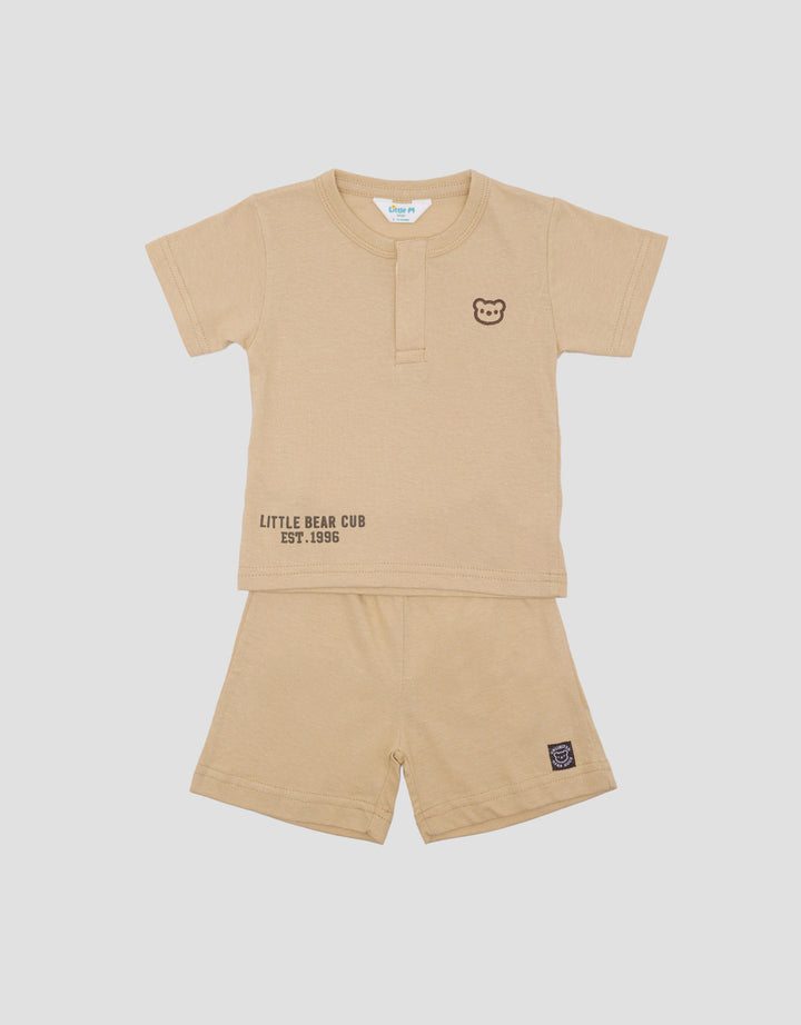 Little M Henley Bear Pakaian Set Anak Bayi