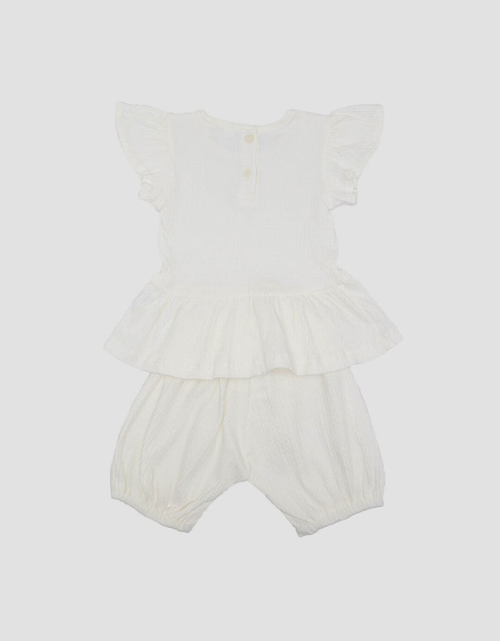 Little M Textured Cringkle Inside Stripe Plain Setelan Anak Bayi