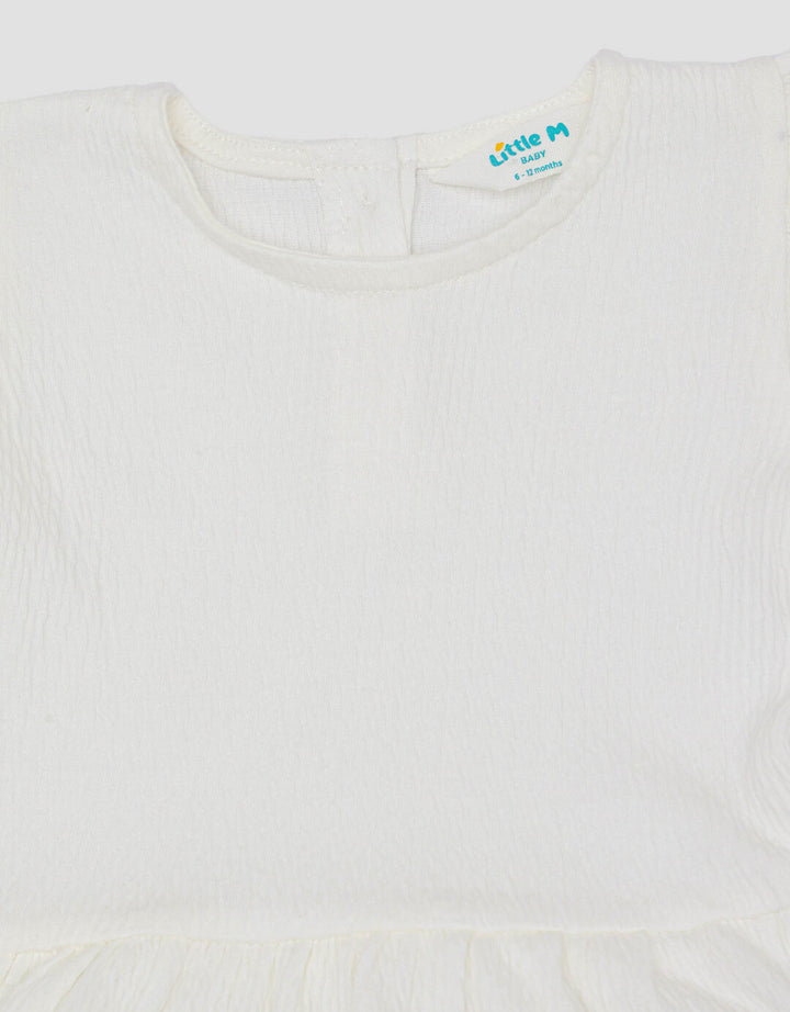 Little M Textured Cringkle Inside Stripe Plain Setelan Anak Bayi