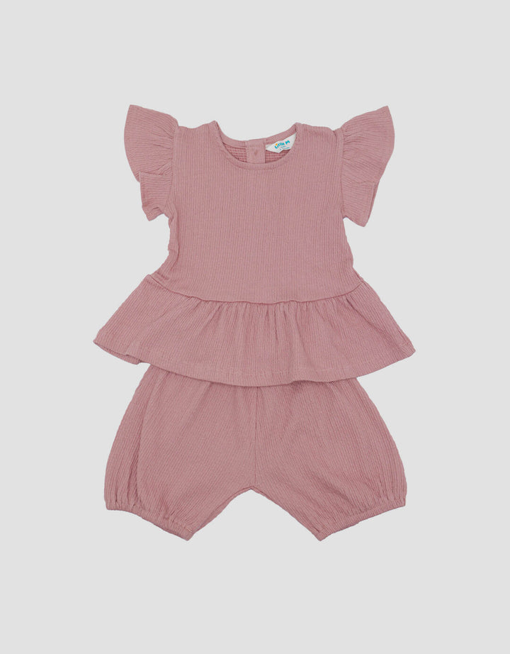 Little M Textured Cringkle Inside Stripe Setelan Anak Bayi