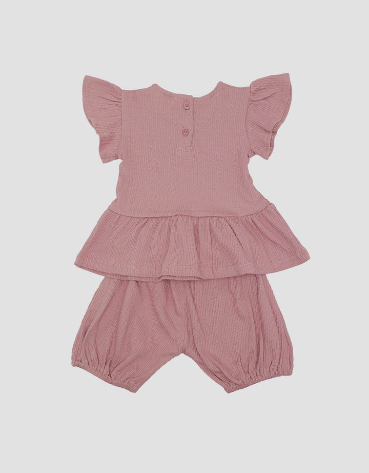 Little M Textured Cringkle Inside Stripe Setelan Anak Bayi