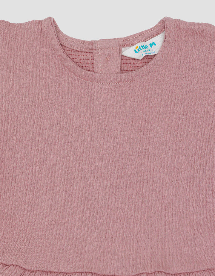 Little M Textured Cringkle Inside Stripe Setelan Anak Bayi