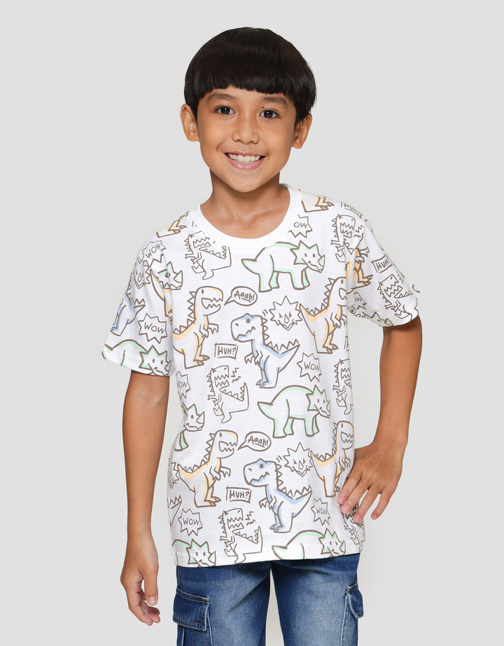 Little M Print Dino Angry Kaos Anak Laki-laki