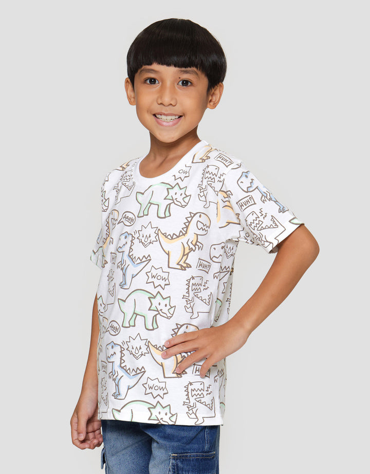 Little M Print Dino Angry Kaos Anak Laki-laki