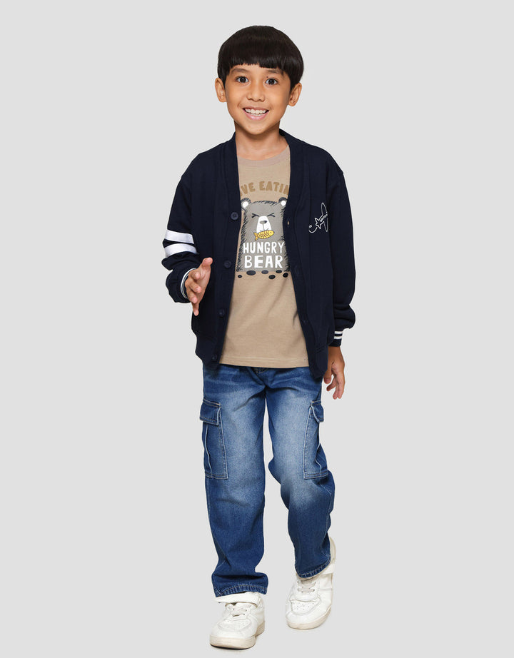Little M Cardigan Bdr Outline Jaket Anak Laki-laki