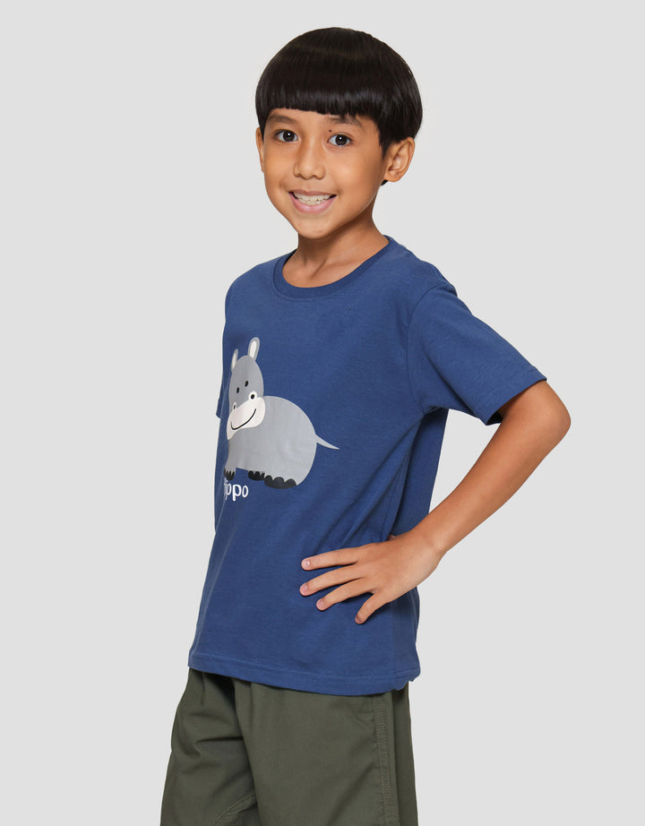 Little M Hippo Kaos Anak Laki-laki