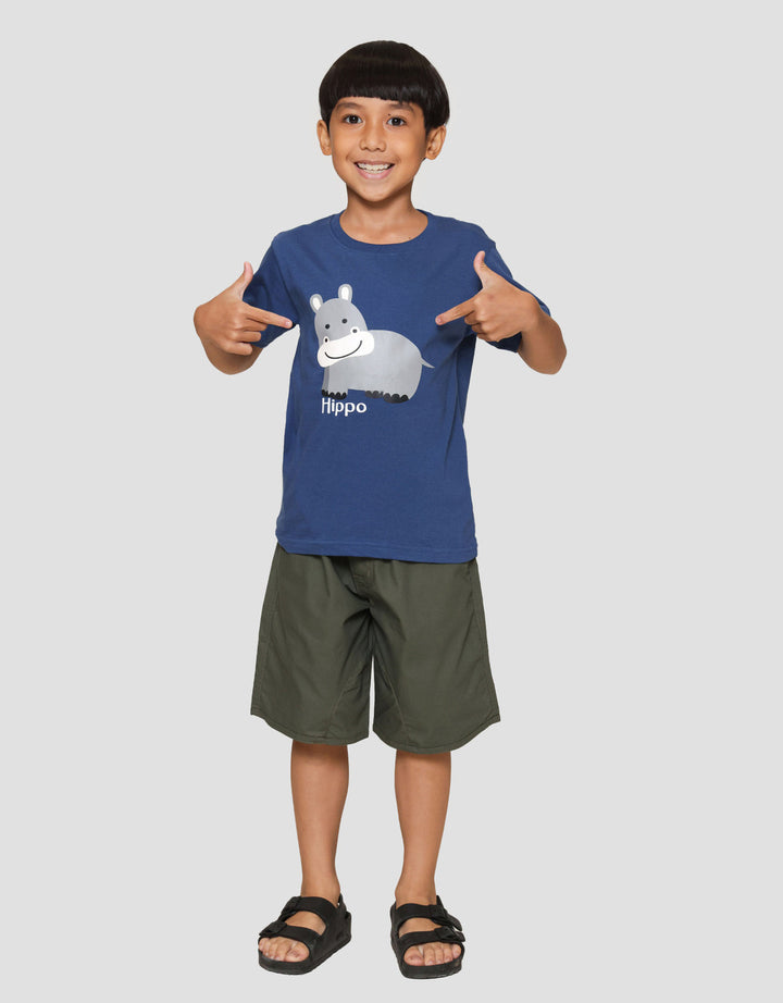 Little M Hippo Kaos Anak Laki-laki