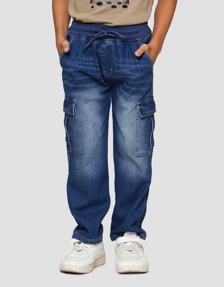 Little M Cargo Rib Celana Denim Anak Laki-laki