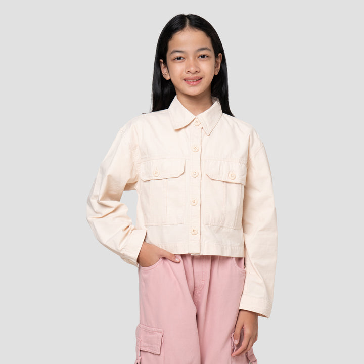 Nevada Woven Tekstur Kargo Jaket Anak Perempuan