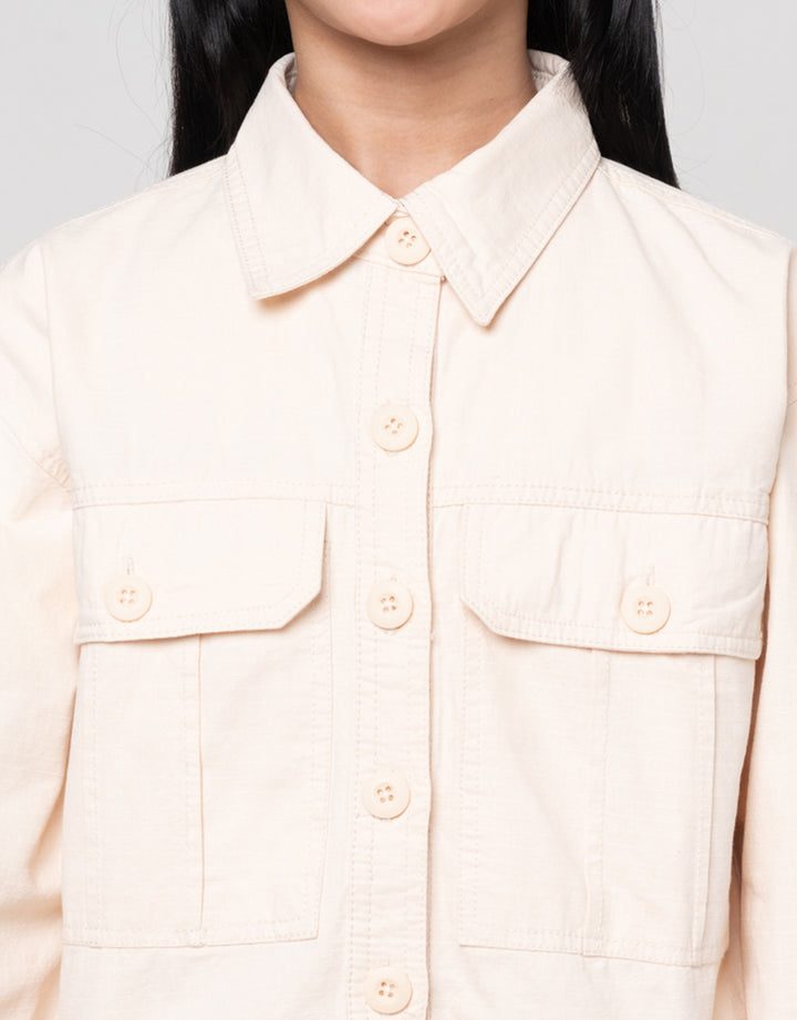 Nevada Woven Tekstur Kargo Jaket Anak Perempuan