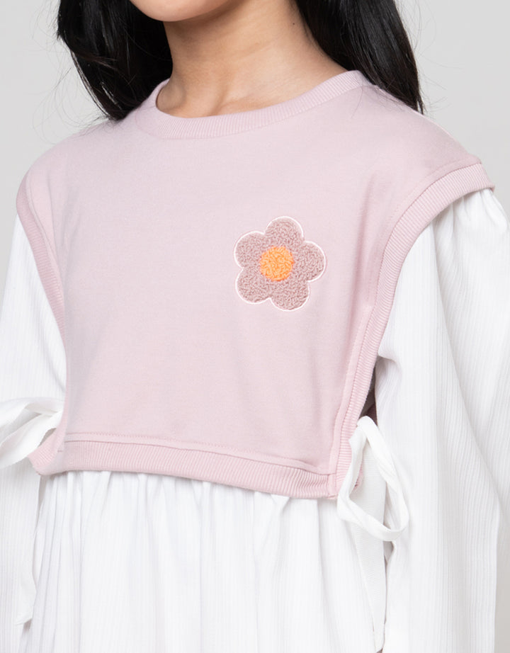 Nevada Knit Bordir Chenile Bear Bae Kemeja Anak Perempuan