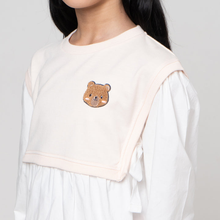 Nevada Knit Bordir Chenile Flower Kemeja Anak Perempuan