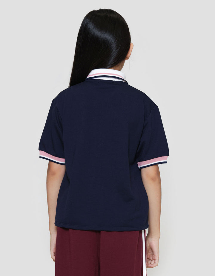 Nevada Front Button Tennis Club Polo Kaos Polo Anak Perempuan