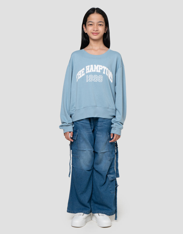 Nevada Basic Sablon City Sweater Anak Perempuan