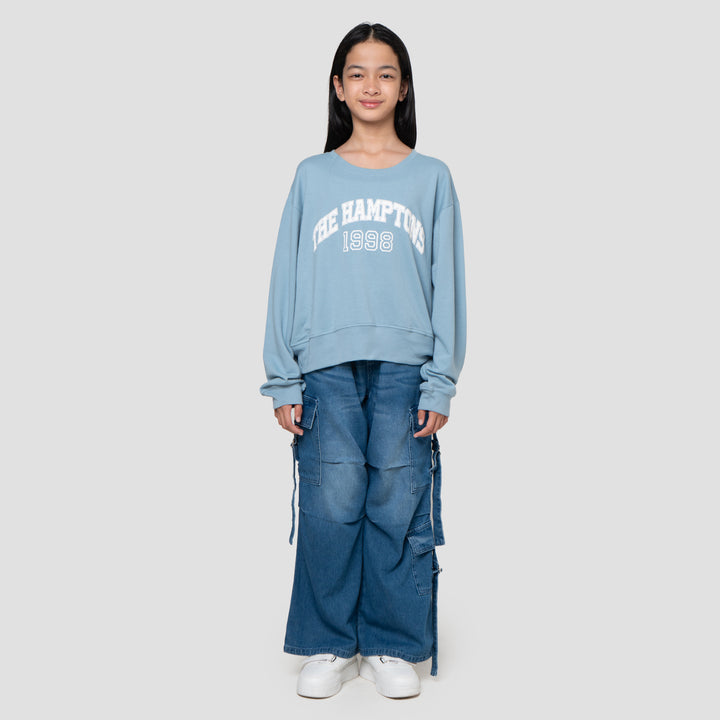 Nevada Basic Sablon City Sweater Anak Perempuan