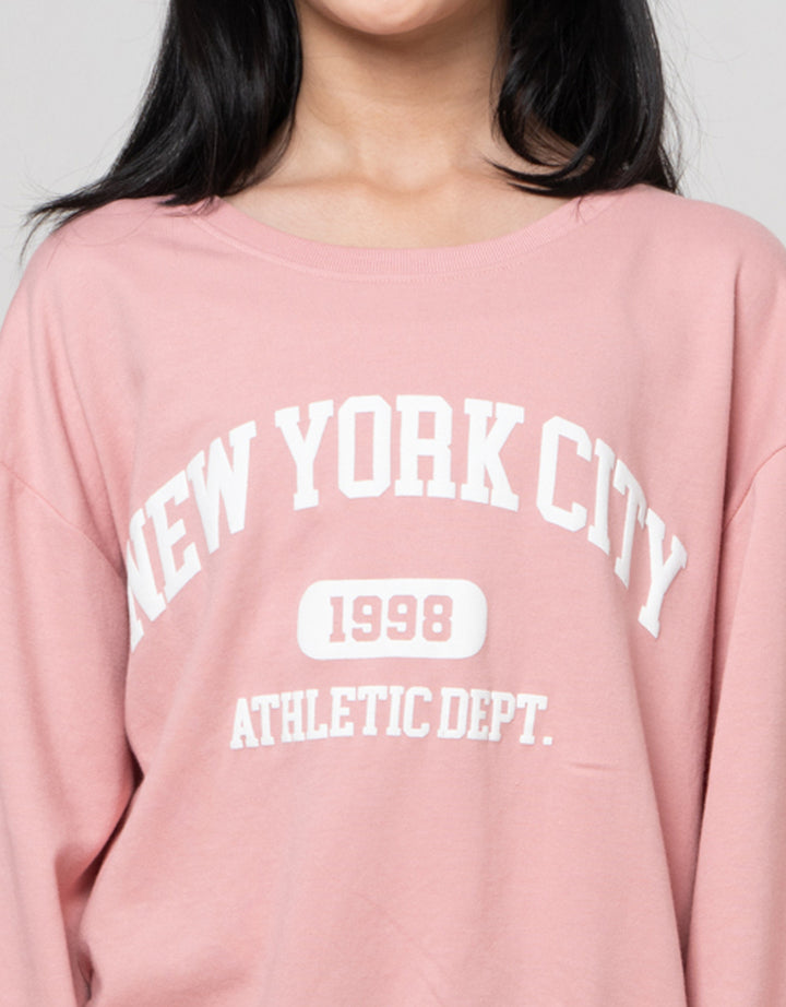 Nevada Basic Sablon City NYC Sweater Anak Perempuan