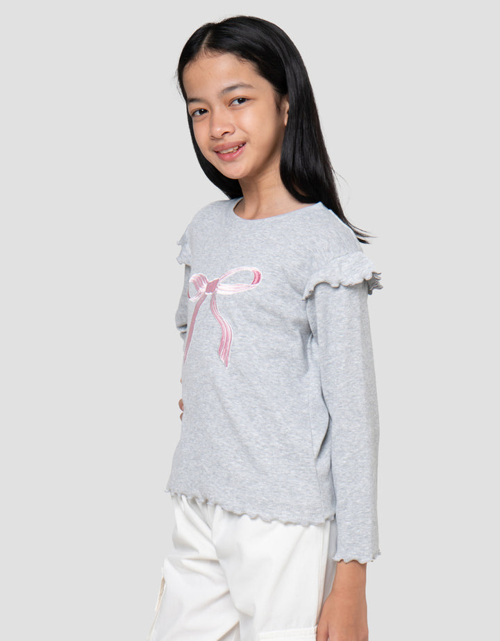 Nevada Rib Bordir Pita Kaos Anak Perempuan