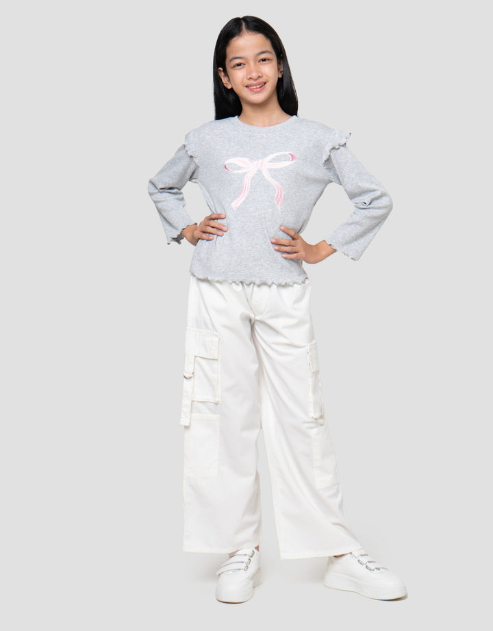 Nevada Rib Bordir Pita Kaos Anak Perempuan