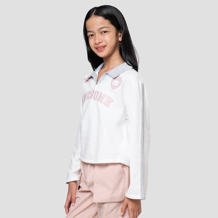 Nevada Kerah Cut N Sew Sablon Kaos Anak Perempuan
