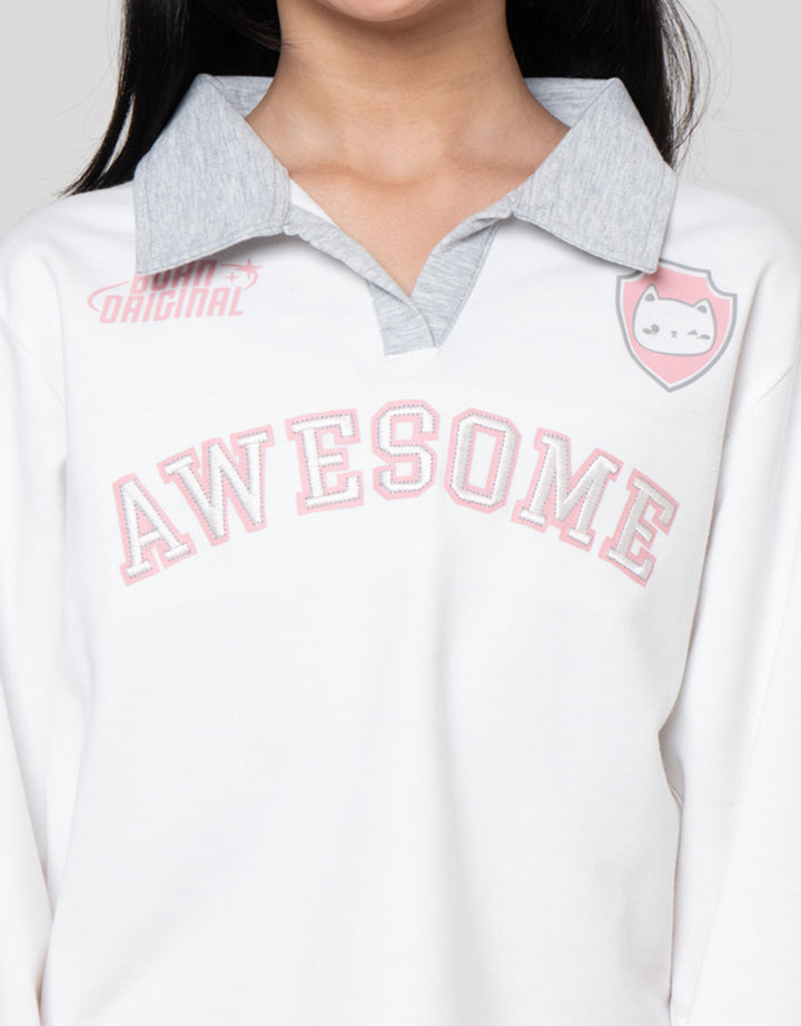 Nevada Kerah Cut N Sew Sablon Kaos Anak Perempuan